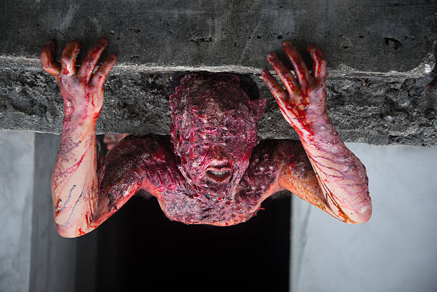 istock Man who burned the Horror of a in an abandoned 512183915