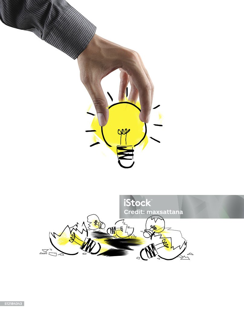 Ideas bulb light on hand Aspirations Stock Photo