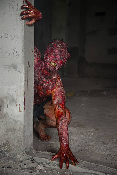 istock Man who burned the Horror of a in an abandoned 512185181