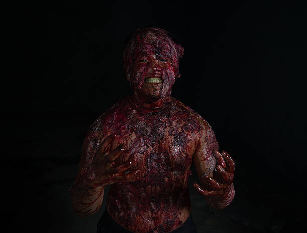 istock Man who burned the Horror of a in an abandoned 512185225
