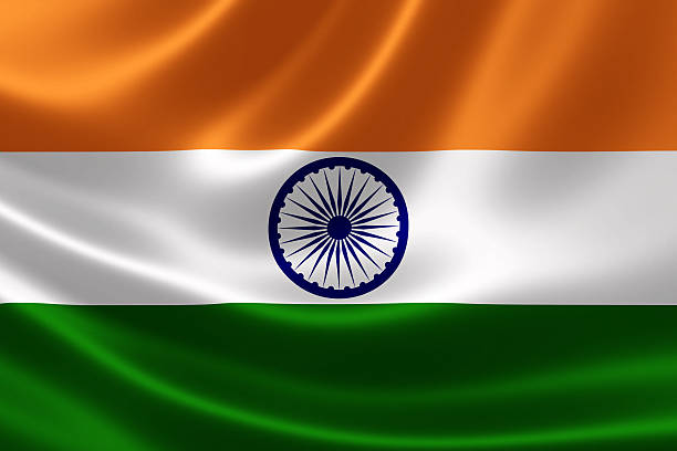 bandiera dell'india primo piano - indian flag foto e immagini stock
