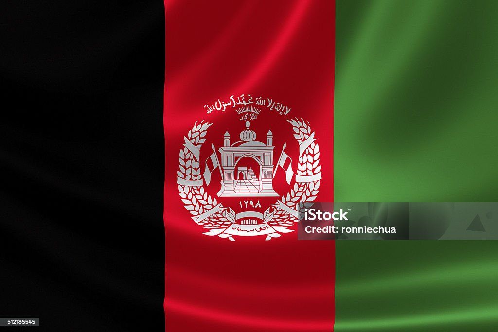 Afghanistan's Flag Close up of the flag of Afghanistan on silky fabric. Afghan Flag Stock Photo