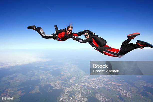 Freefall Stock Photo - Download Image Now - Skydiving, Two People, Activity