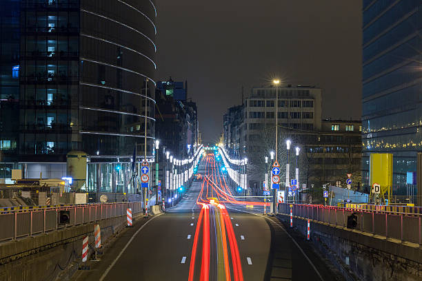 istock City Street Light Trails, Brussels 512188431