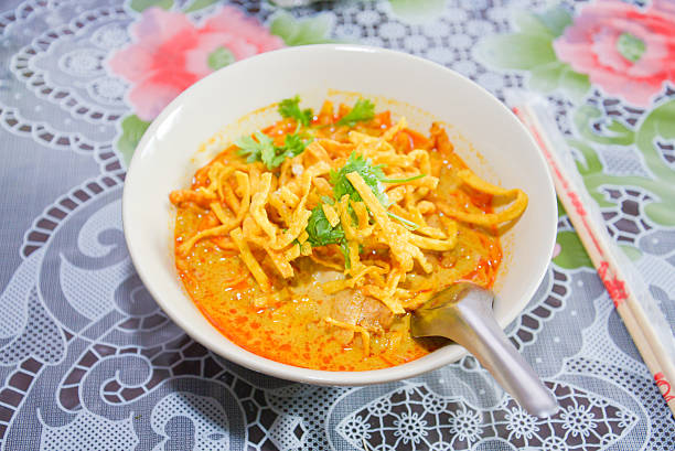 istock Noodle Khao soi , Thai food background 512188943