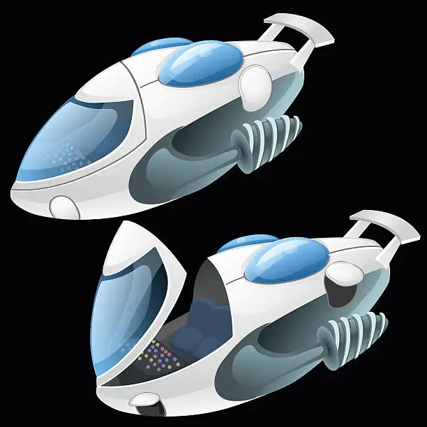 Vector illustration of Submarine scooter, vector illustration