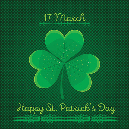 Typographic Saint Patrick's Day background. Vector design for greeting card, poster, flyer.