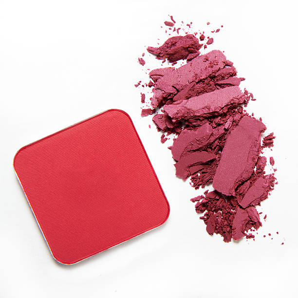 istock pink blush and crumbled eyeshadow on white background 512209328