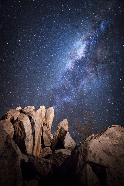 istock Rock outcrop under the milky way 512211104