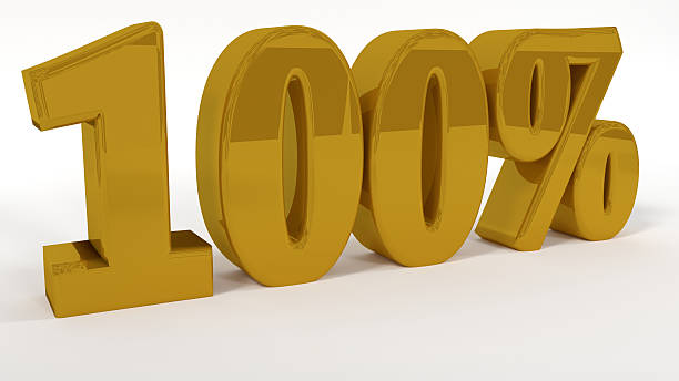 istock Golden 3D One hundred percent text on white 512211830