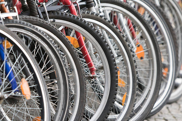 istock Close up of Bicycle wheels 512212902