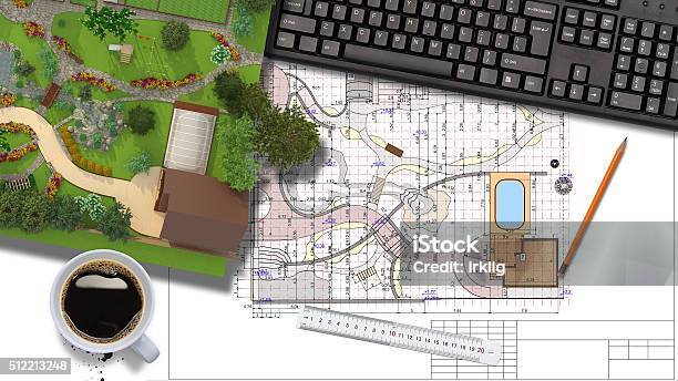 Plan Of Garden Land Stock Photo - Download Image Now - Landscaped, Vegetable Garden, Planning