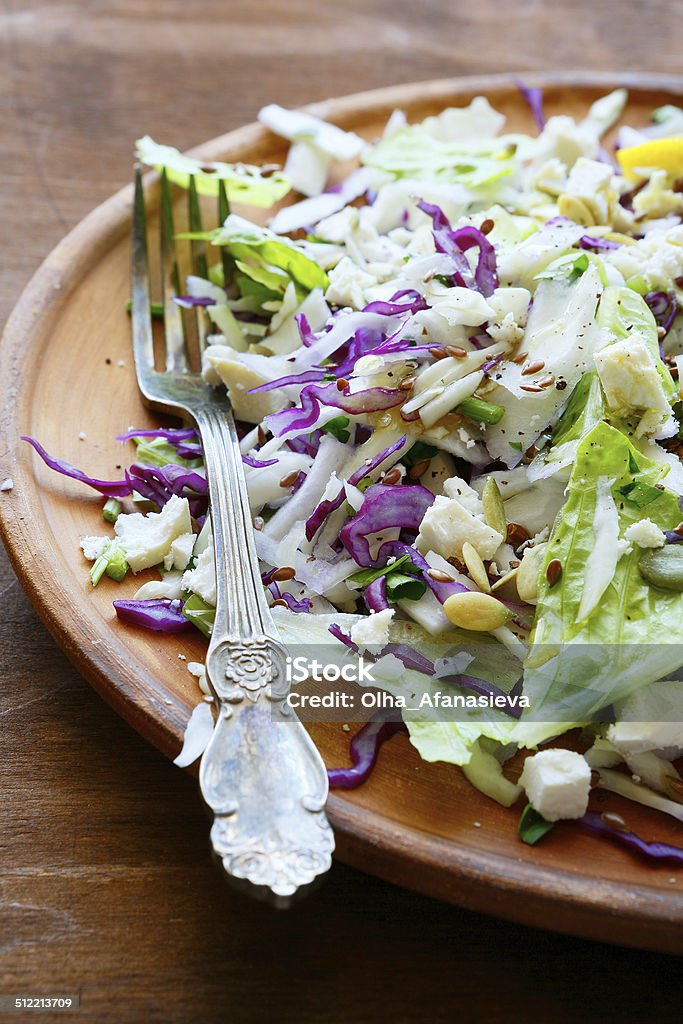 cabbage salad with  seeds cabbage salad with  seeds, food closeup Backgrounds Stock Photo