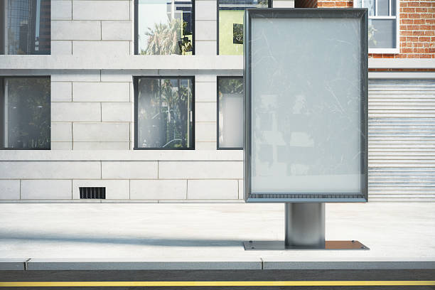 istock Glassy billboard on city street 512214108