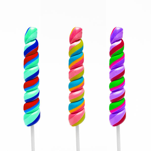 istock Group of colorful lollipop isolated on white 512216042