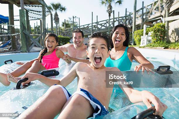 Family At Water Park Stock Photo - Download Image Now - Family, Water Park, Amusement Park