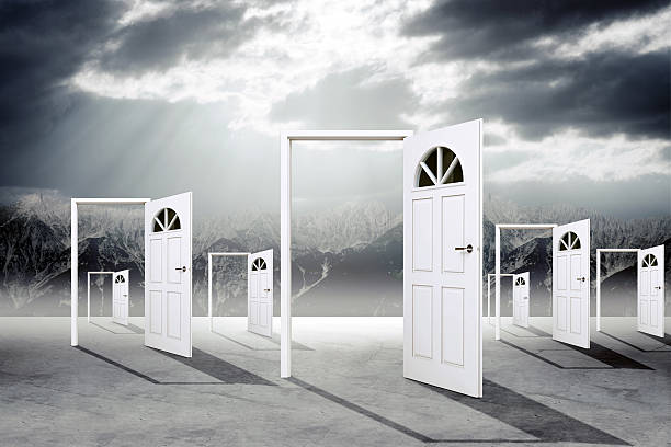 istock Set of open doors 512216368