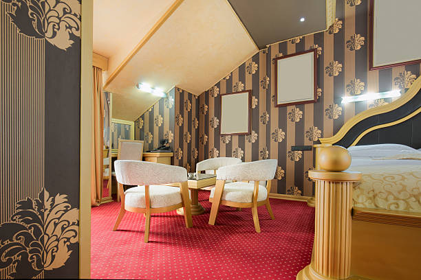 istock Interior of a luxury hotel room 512216946