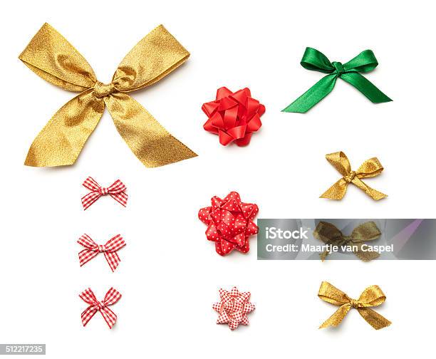 Christmas Isolated Ribbons Collections Stock Photo - Download Image Now - Christmas, Christmas Decoration, Christmas Ornament