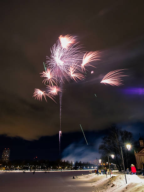 istock Amazing fireworks over Moscow winter night 512217270