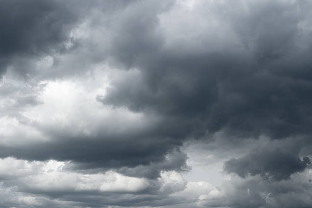 Storm sky, rain. Thunderclouds over horizon, dark, gray. cumulonimbus stock pictures, royalty-free photos & images
