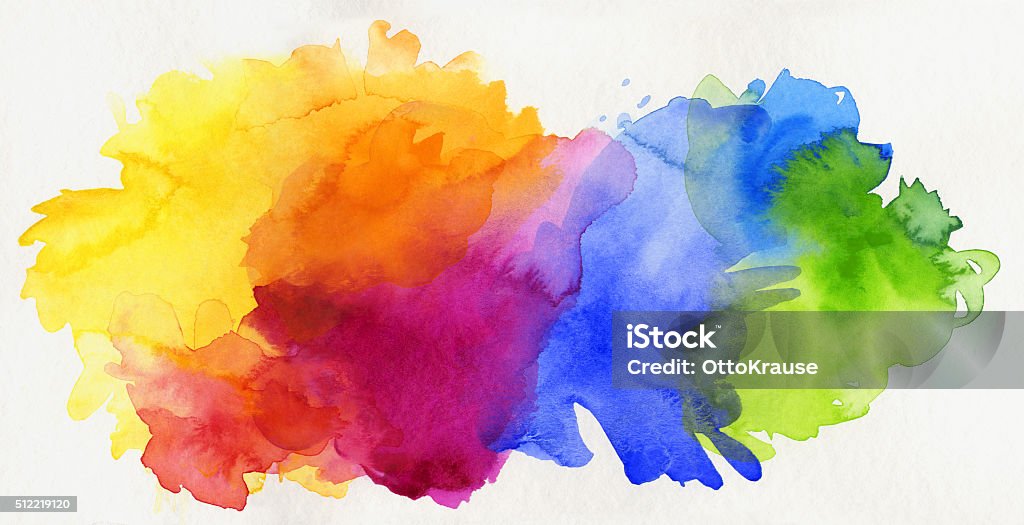 rainbow colored watercolor paints isolated on paper bright rainbow colored watercolor paints isolated on white paper Watercolor Paints stock illustration