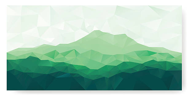 illustrazioni stock, clip art, cartoni animati e icone di tendenza di triangolo sfondo con verde montagna - triangolo forma bidimensionale illustrazioni