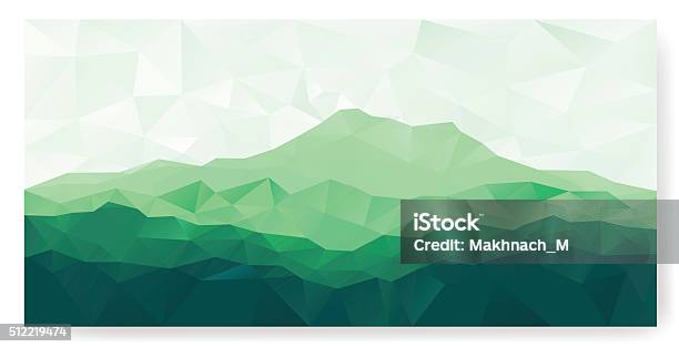 Triangle Background With Green Mountain Stock Illustration - Download Image Now - Mountain, Backgrounds, Low-Poly-Modelling