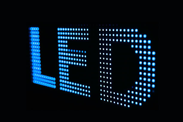 blu led di smd led a schermo - led abstract the media textured effect foto e immagini stock