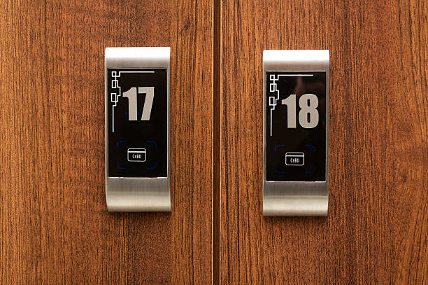 istock Closeup picture of electronic key locker on closet 512221994