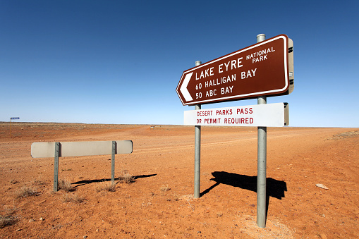 Lake Eyre Sign - Halligan Bay Oodnadatta Track South Australia