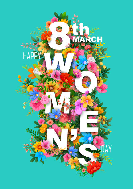 Happy Women Day greetings background illustration of Happy Women's Day greetings background womens day flowers stock illustrations
