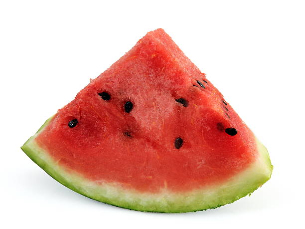 istock Sliced ripe watermelon isolated on white background 512249227