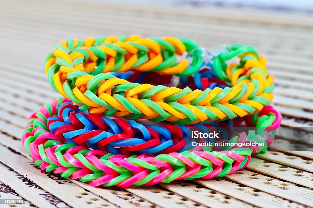 Colorful Rainbow Loom Bracelet Rubber Bands Fashion Close Up Stock Photo -  Download Image Now - iStock