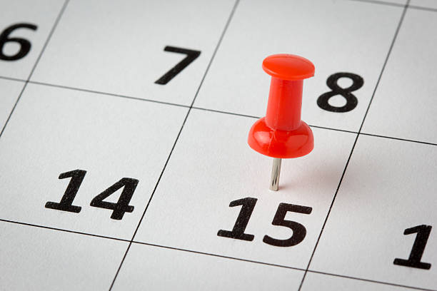 Appointments marked on calendar stock photo