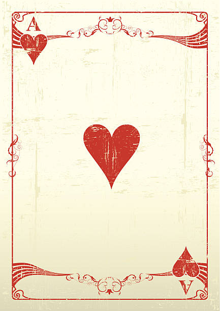 illustrations, cliparts, dessins animés et icônes de as de coeur de grunge de fond. - ace of hearts