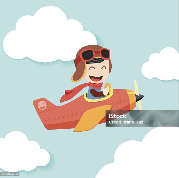 Pilot Boy Stock Illustration - Download Image Now - Airplane, Pilot, Cartoon