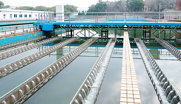 Water cleaning facility outdoors stock photo