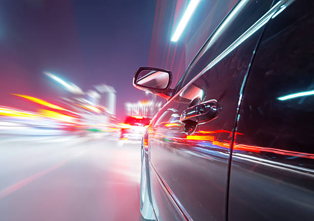 istock car on the road with motion blur background 512254747