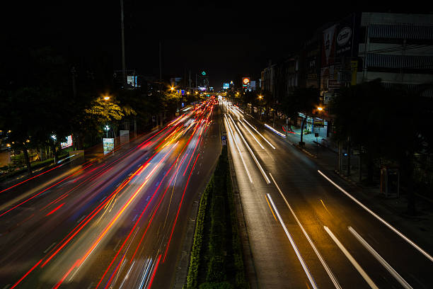 숙박 트래픽 - asia asphalt bangkok blurred motion 뉴스 사진 이미지