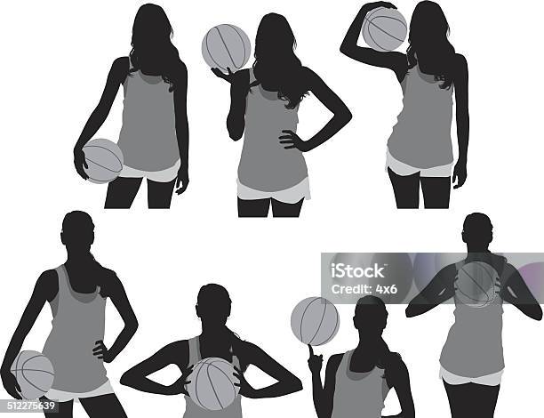 Female Basketball Player Stock Illustration - Download Image Now - Basketball - Sport, Basketball - Ball, In Silhouette