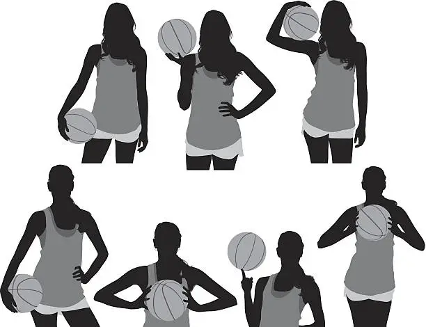 Vector illustration of Female basketball player