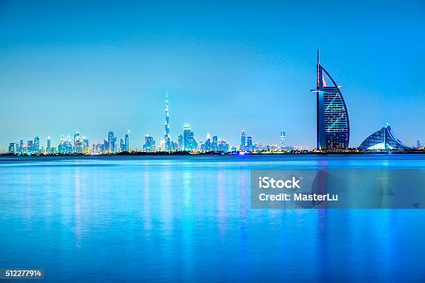 Burj Al Arab Hotel With Dubai Skyline Dubai Stock Photo - Download Image Now - Dubai, Burj Al Arab Hotel, Hotel