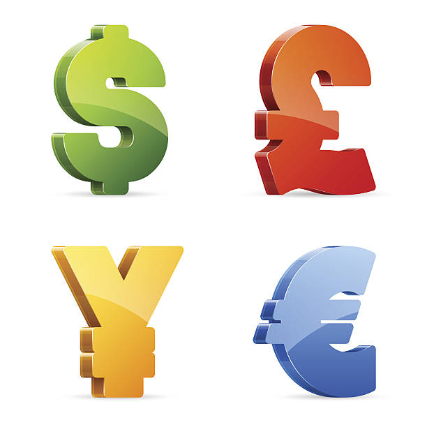 ilustrações de stock, clip art, desenhos animados e ícones de símbolos monetários - pound symbol british currency currency sign