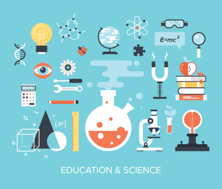 Abstract flat vector illustration of science and technology concepts. Design elements for mobile and web applications.