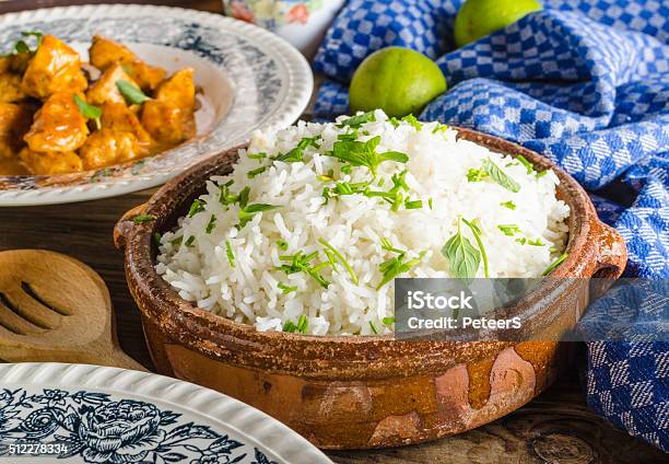 Curry Chicken With Rice Stock Photo - Download Image Now - Balti Dish, Basmati Rice, Buddha