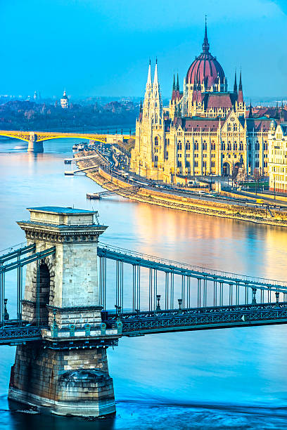 istock Hungarian Parliament with the Chain Bridge, Budapest. 512278480