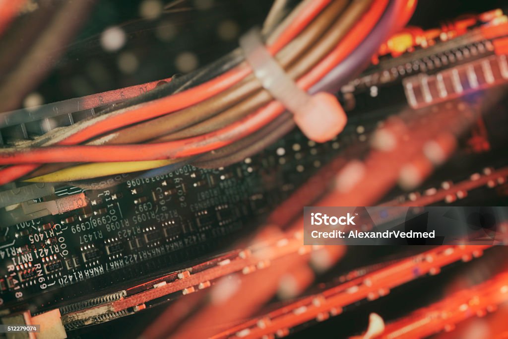 Abstract Cables Inside Computer Background Stock Photo - Download Image ...