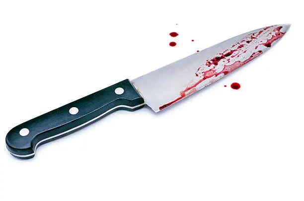Photo of Chef's knife with Dripping blood
