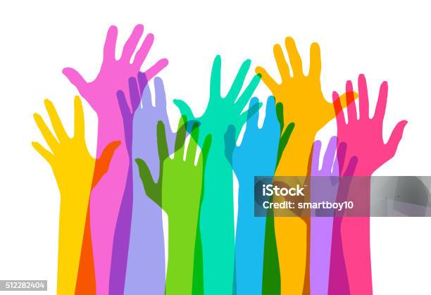 Hands Raised High Stock Illustration - Download Image Now - Hand Raised, Vector, Arms Raised